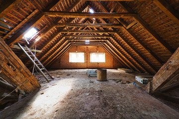 Fototapeta premium Loft of an abandoned house