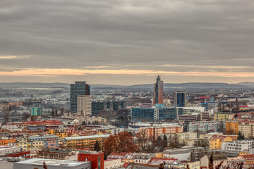 Brno Czech Republic under cold autumn clouds