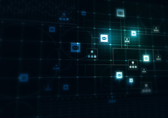 Cloud connection and networking . Mixed media