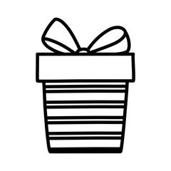 happy valentines day striped gift box love thick line