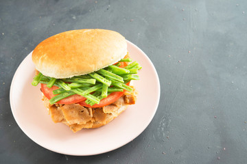 Chacarero Sandwich typical of chilean cuisine