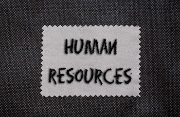 Human resources word written on a chalkboard