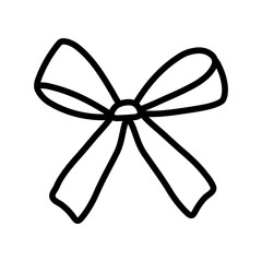 gift bow decoration ribbon icon thick line