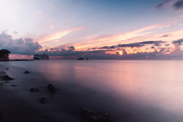 Pink beach sunset Caymans