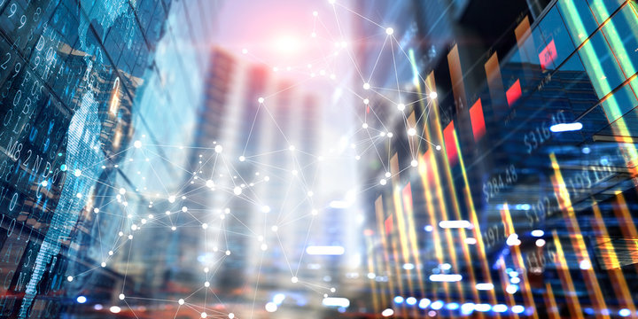 Innovative technology background . Mixed media