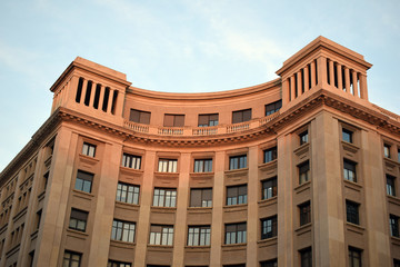 Front View of Curved Apartment Block 