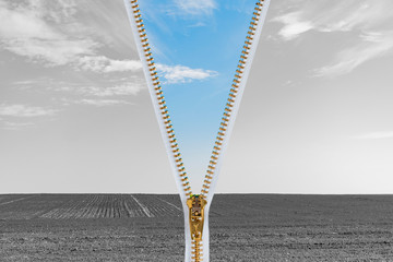 Collage of zipper lock and photo