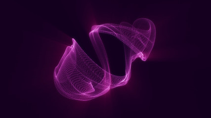 Abstrakte Neon Partikel Formation | Hintergrund | 3D Illustration | Violet & Magenta