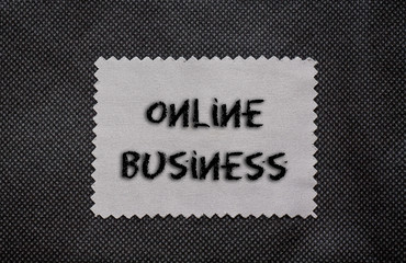 Online business words written on a chalkboard
