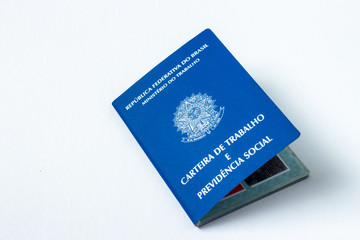 Brazilian work permite, in a white background. 1