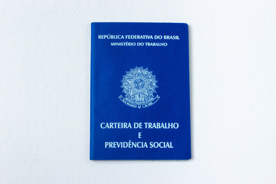 Brazilian work permite, in a white background. 1