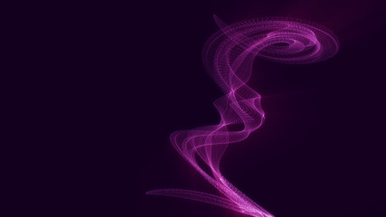 Abstrakte Neon Partikel Formation | Hintergrund | 3D Illustration | Violet & Magenta