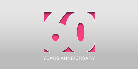 60 years anniversary vector icon, symbol, logo. Graphic background or card - obrazy, fototapety, plakaty