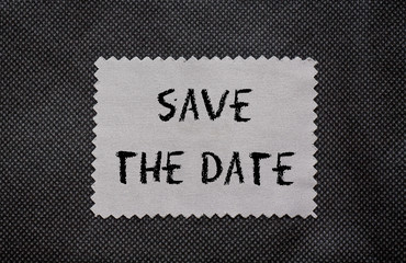 Save the date chalk words written