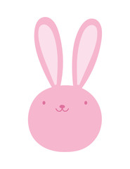 cute rabbit face adorable cartoon character icon