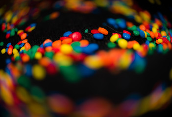 Colorful candies Fish eye effect