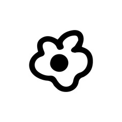 Cute single blooming daisy hand drawn floral element. Doodle vector illustration for wedding design, logo and greeting card.Decorative flower cartoon isolated on white background. Sign floral element.