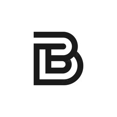 B letter logo formed by two parallel lines with noise texture.