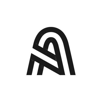 Letter A logo formed by two parallel lines with noise texture.