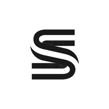 S letter logo formed by two parallel lines with noise texture.