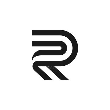 R letter logo formed by two parallel lines with noise texture.