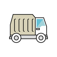 truck collector trash isolated icon