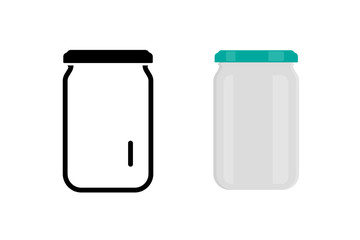 Glass jar icon simple design