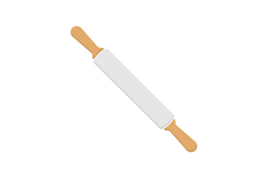 rolling pin, white and wood, isolated clip art preview