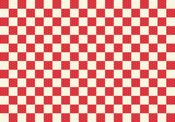 背景：市松模様 和柄 祝い 式 華やか 素材 テクスチャー イベント 麻の葉 白 赤