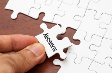 Placing missing a piece of puzzle with assessment