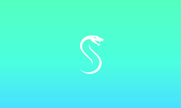 Alphabet letter monogram icon logo S with a snake 