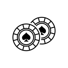 Poker chip, casino icon trendy