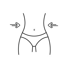 Diet line icon. Slim woman waist. Weight loss icon. Women's waist Fitness and health