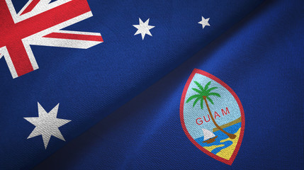 Australia and Guam two flags textile cloth, fabric texture