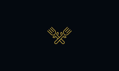 a line art icon logo of forks