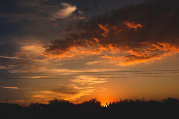 Sunset at the highway concept, Mexico