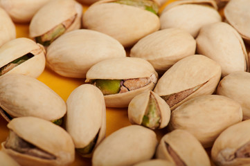 Close up of dry group pistachio