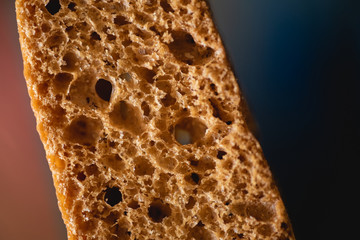 Macro close up photo of wholemeal bread