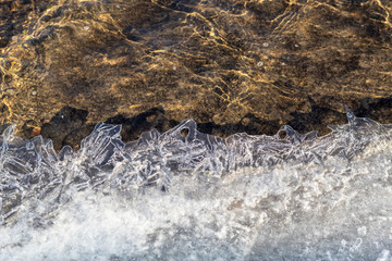 Small Creek With Ice on Bank