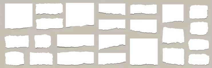 Tapeten Torn sheets of paper. Torn paper strips set. Vector illustration © warmworld