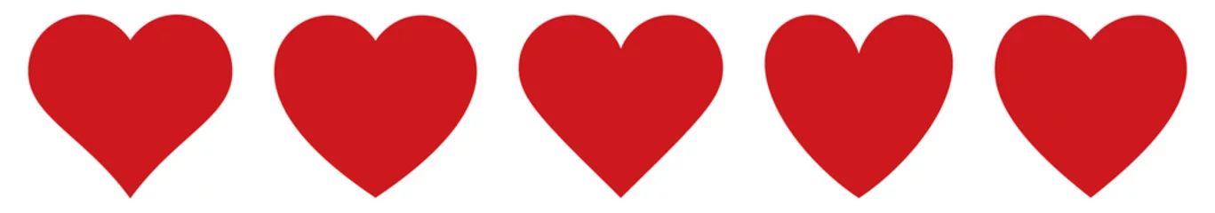 Tuinposter Rood hart pictogrammen instellen vector © warmworld