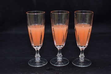 Mock up  design set of elegant and traditional drink ware / drinking glass & Jar for wine or juice, transparent isolated on black background template for branding identity and company logo isolated