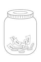 savings jar outline graphic