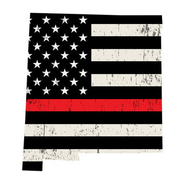 State of New Mexico Firefighter Support Flag Illustration