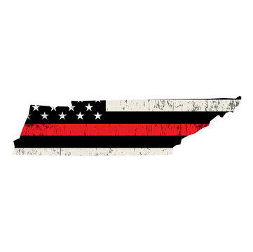 State of Tennessee Firefighter Support Flag Illustration