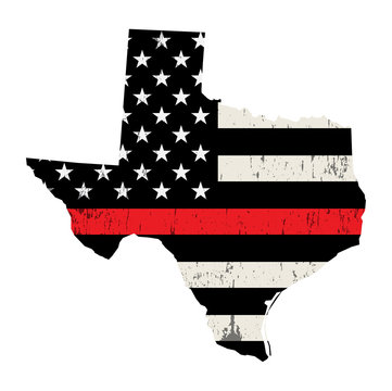 State of Texas Firefighter Support Flag Illustration