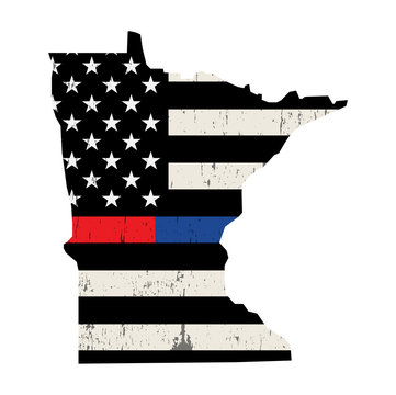 State of Minnesota Police and Firefighter Support Flag Illustration