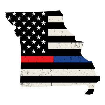State of Missouri Police and Firefighter Support Flag Illustration