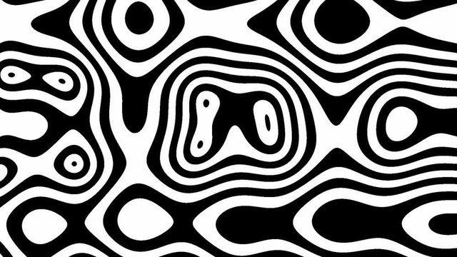 Abstract CGI motion background with animation of liquid geometric black-whiteshapes. (Full HD 1920x1080, 30fps).