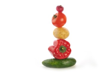 All kinds of fruit in vegetable in a set
